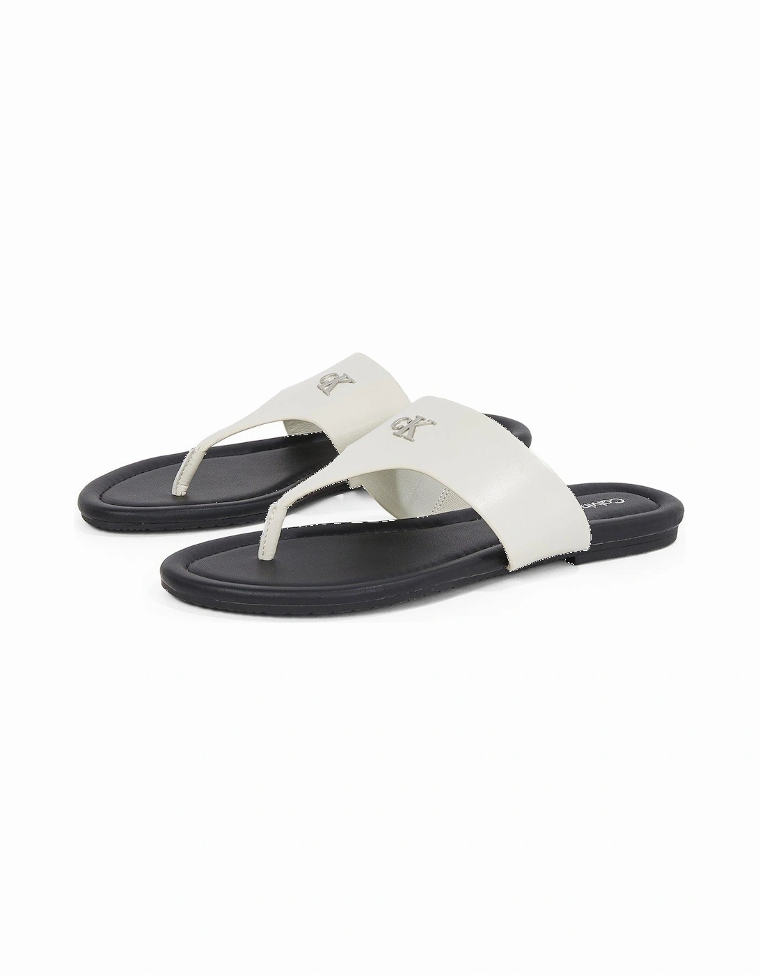 Toepost Metal Logo Sandal - White, 2 of 1