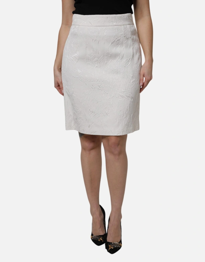 High Waist Quilted Pencil Skirt Women - White