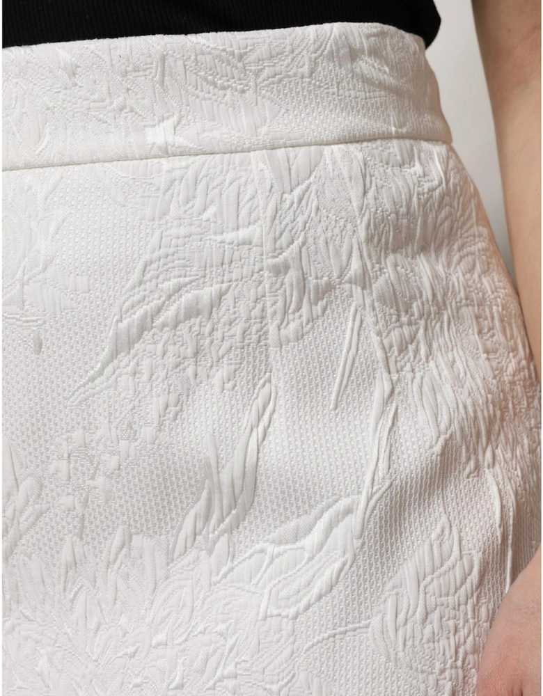 High Waist Quilted Pencil Skirt Women - White