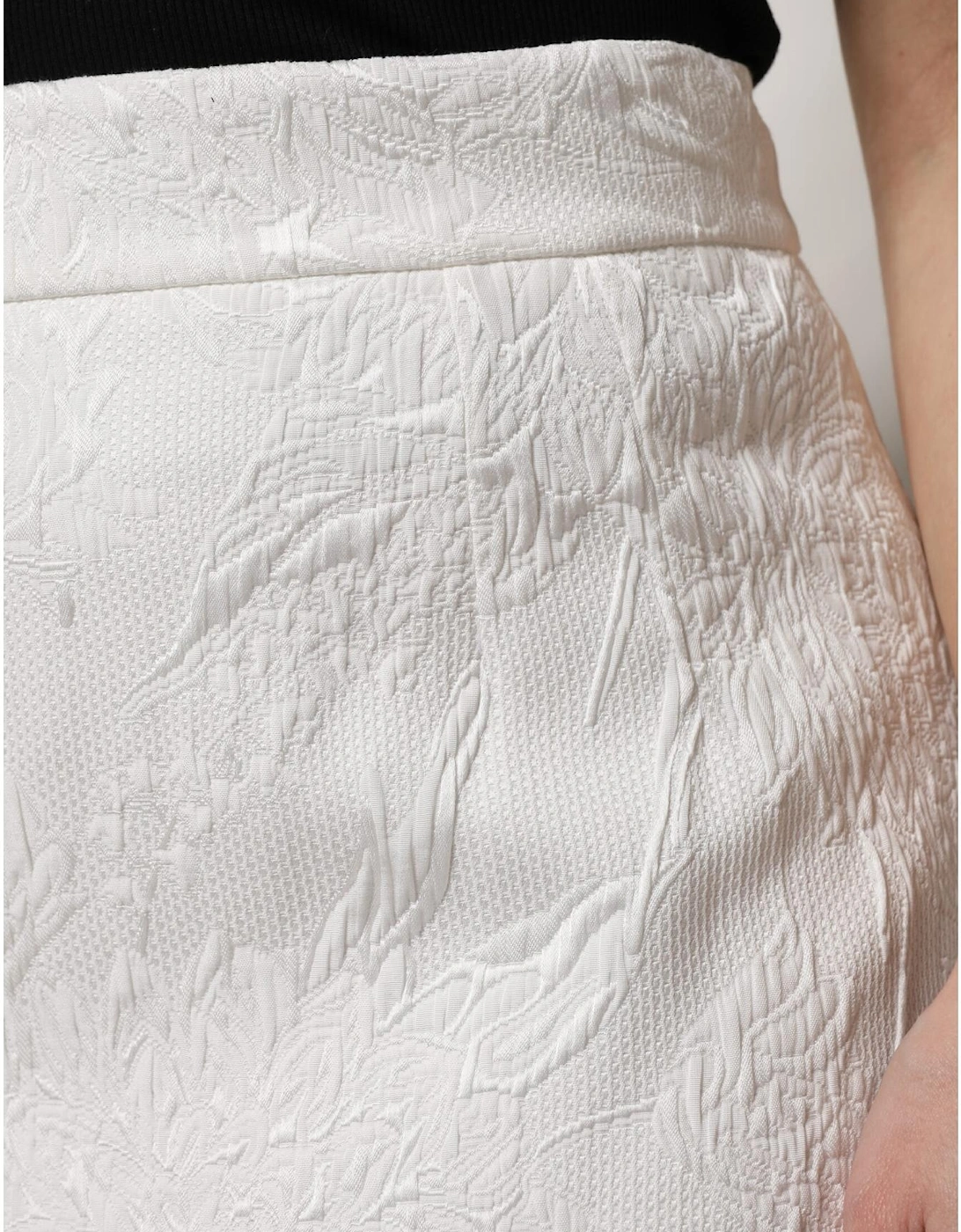 High Waist Quilted Pencil Skirt Women - White