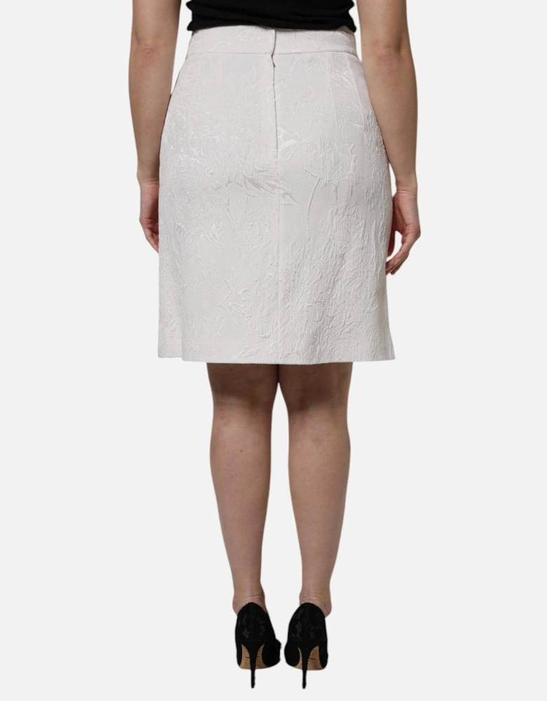 High Waist Quilted Pencil Skirt Women - White