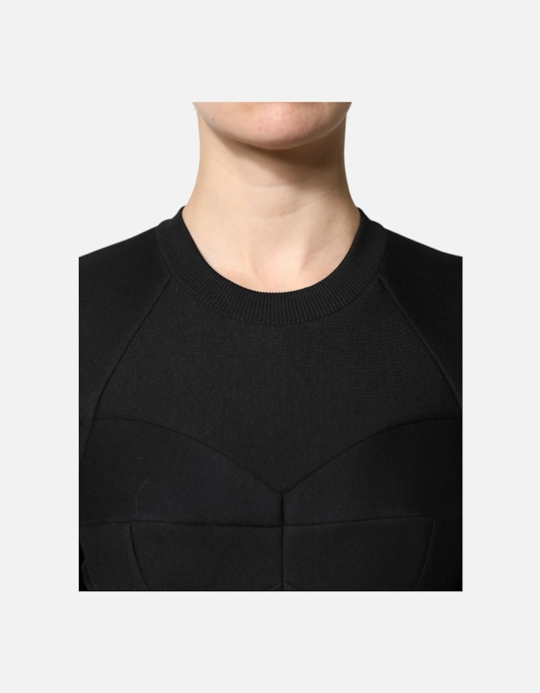 A-Line Mini Dress with Long Sleeves and Zip Closure Women - Black