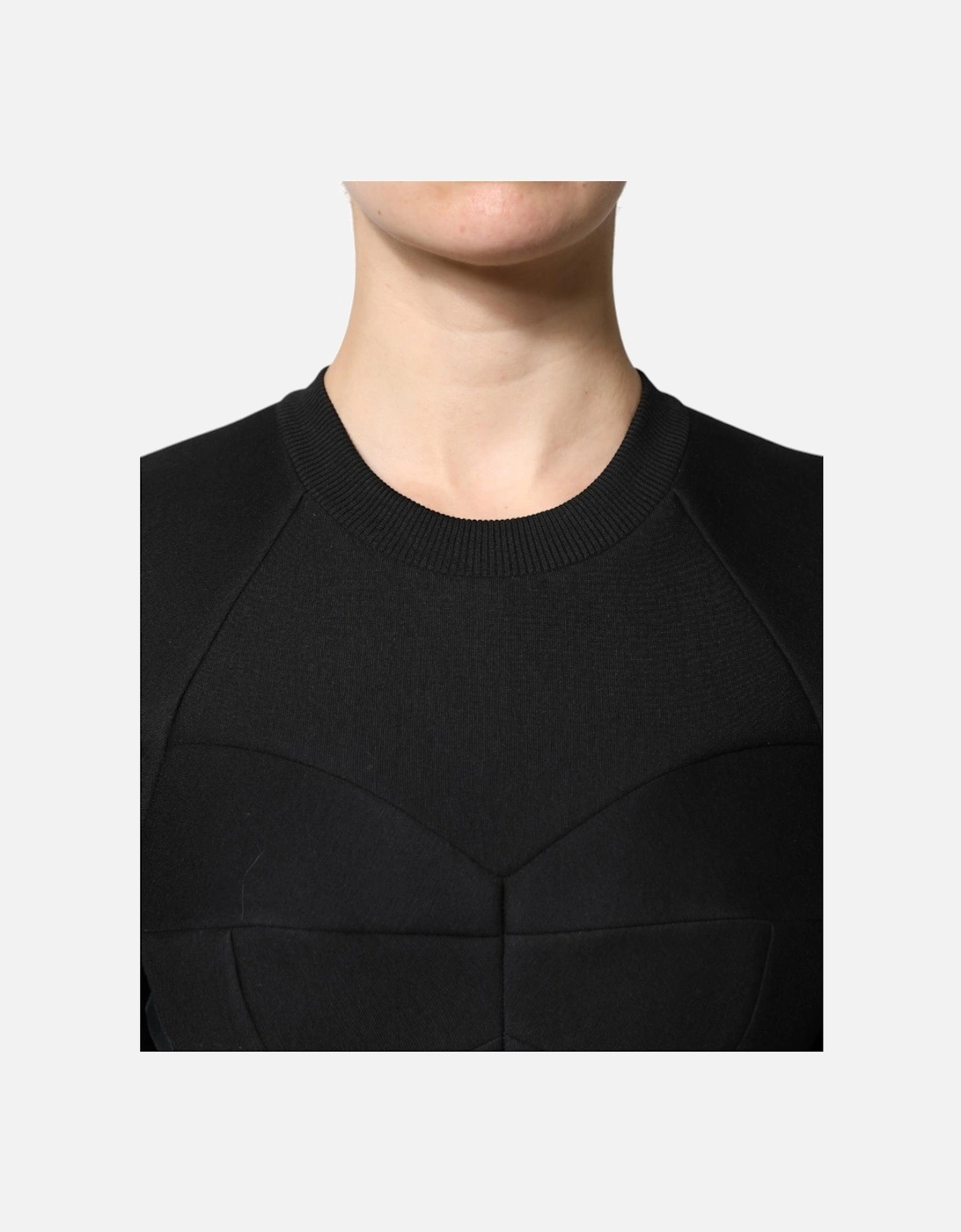 A-Line Mini Dress with Long Sleeves and Zip Closure Women - Black