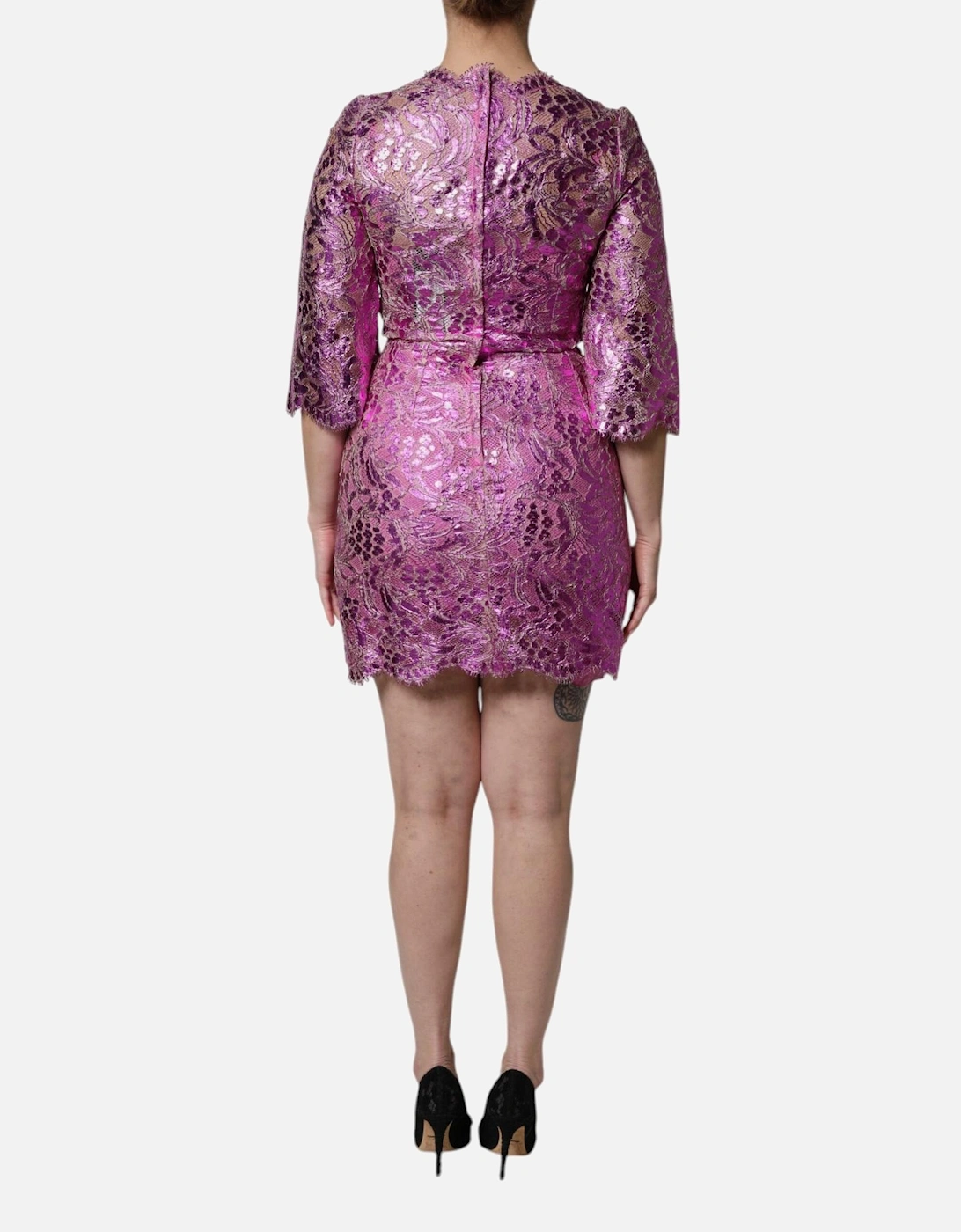Floral Print Cotton Sheath Mini Dress Women - Fuchsia Dresses