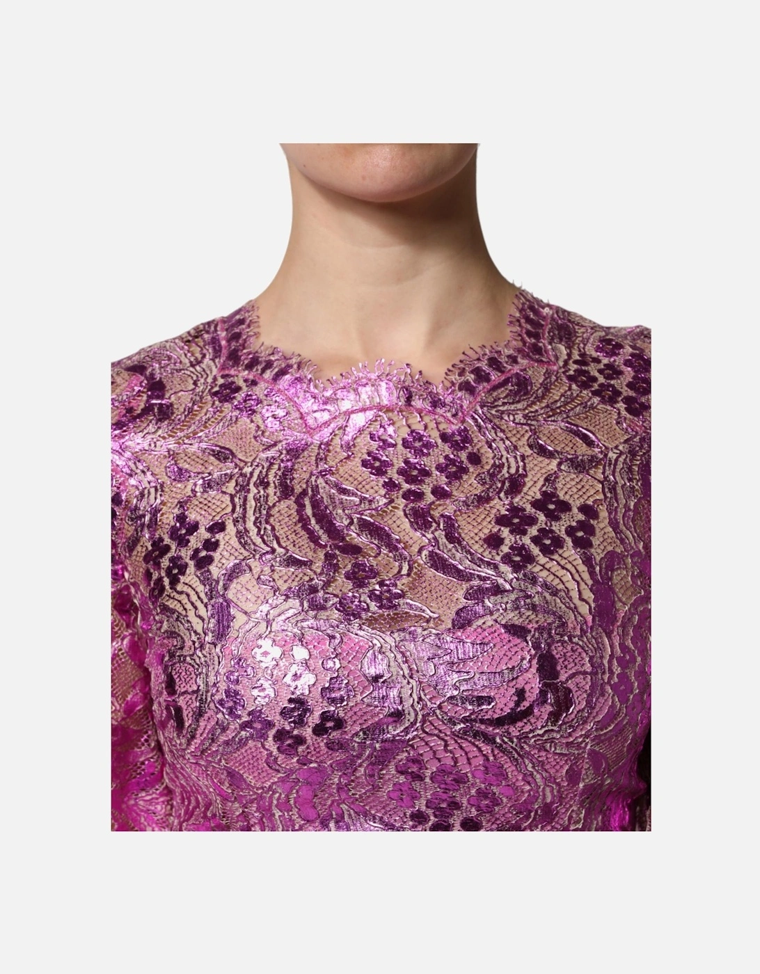 Floral Print Cotton Sheath Mini Dress Women - Fuchsia Dresses