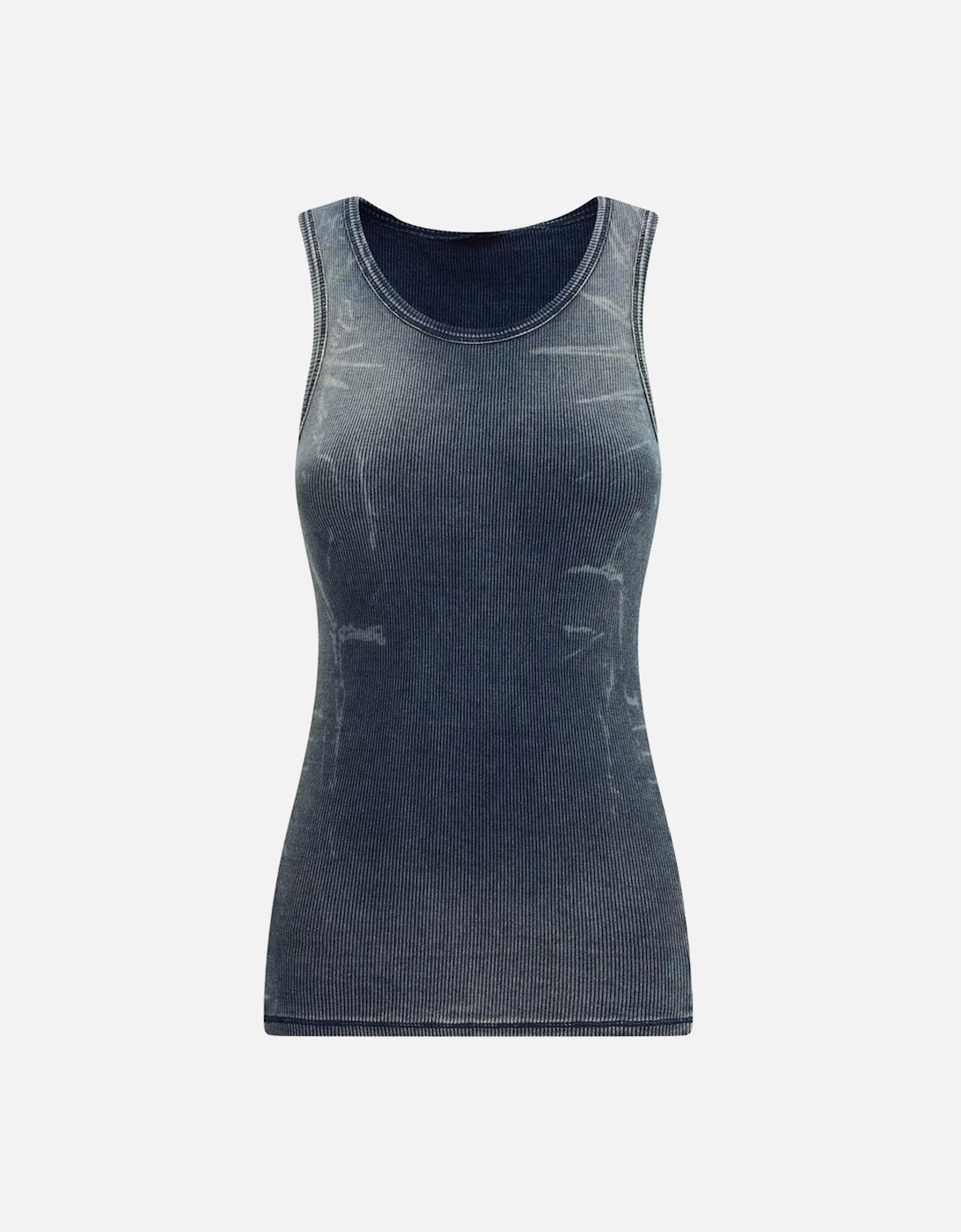Denim Ribbed Tank Top Women - Blue T-Shirts, 4 of 3