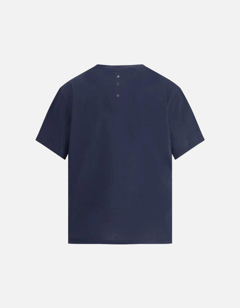 Cotton T-Shirt with Contrasting Monogram Women - Blue