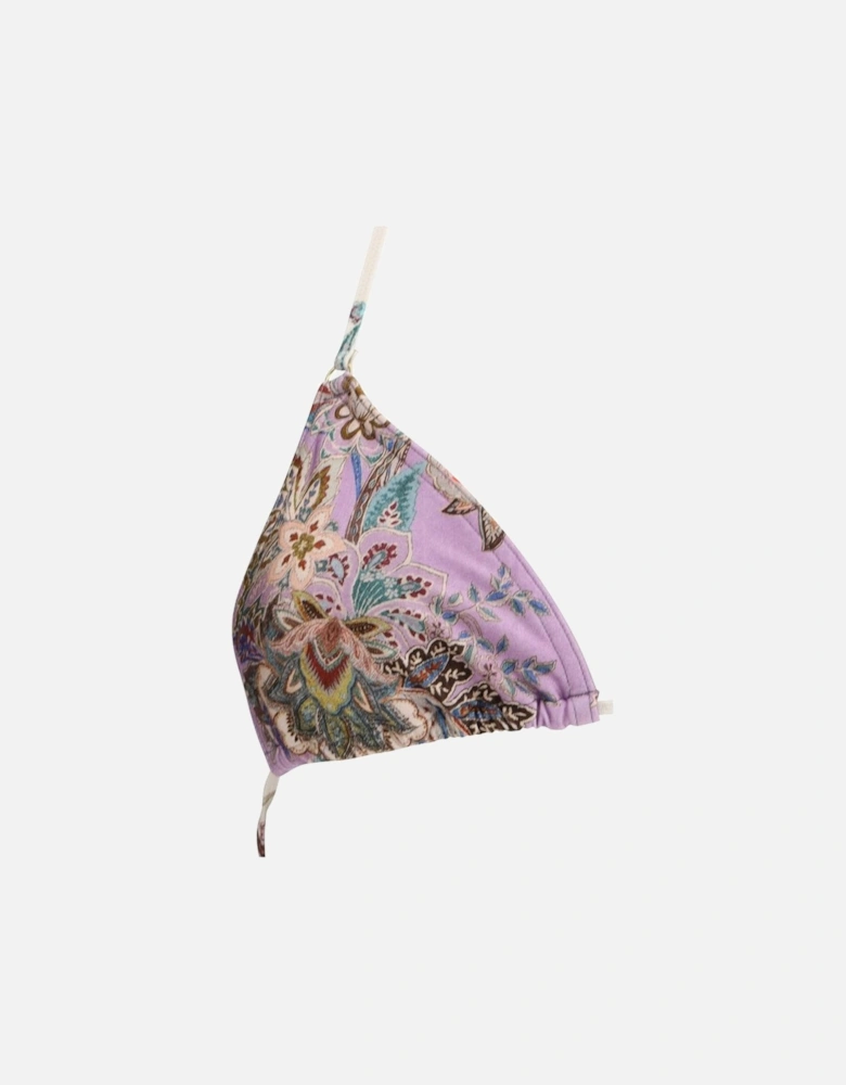 Triangle Top Swimsuit with Paisley Pattern Women - Multicolor Swimwear