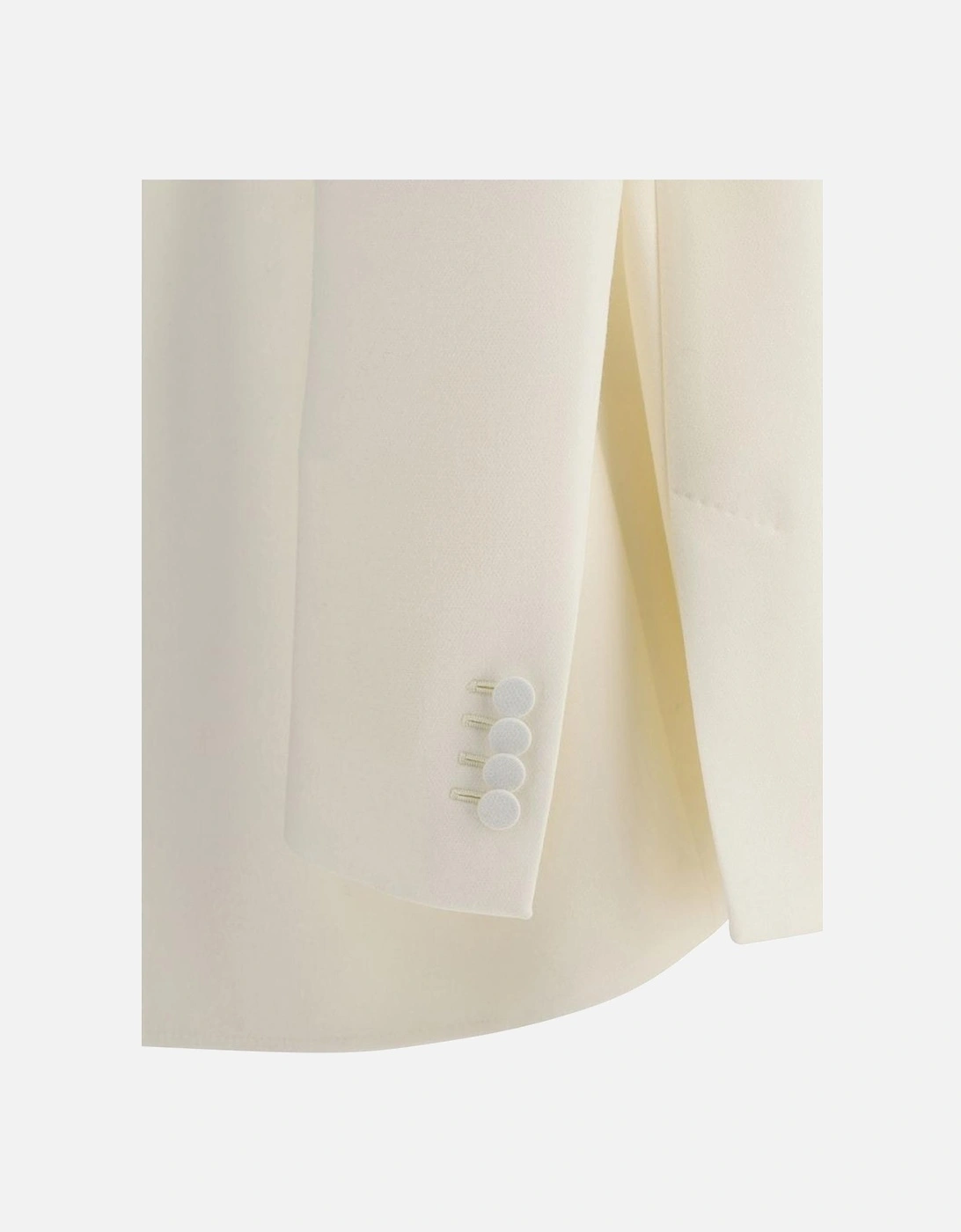 ChainDetailed Relaxed Wool Blazer Women - Cream Suits