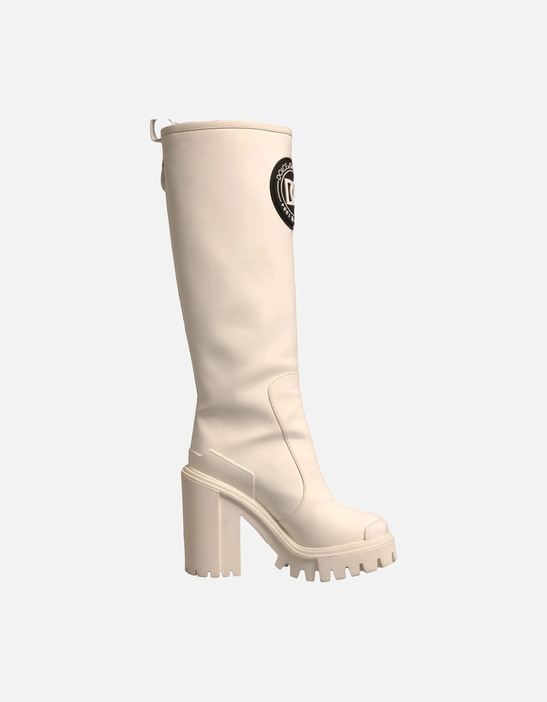 Synthetic Leather and Rubber Biker Hi Trekking Boots Women - White, 7 of 6