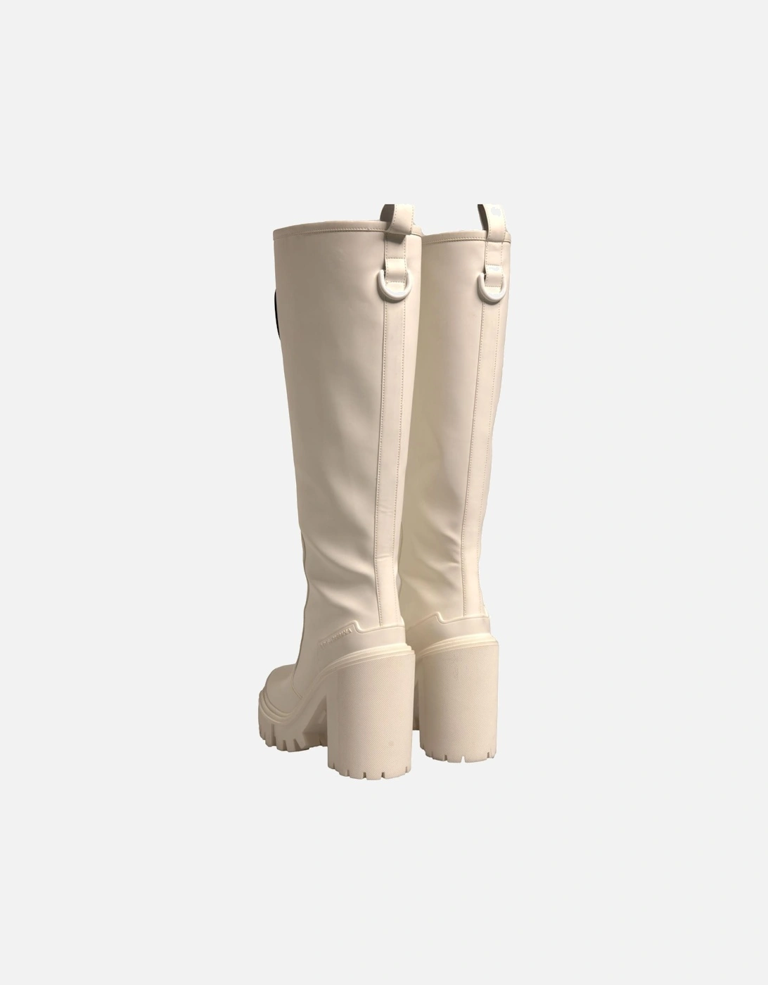 Synthetic Leather and Rubber Biker Hi Trekking Boots Women - White