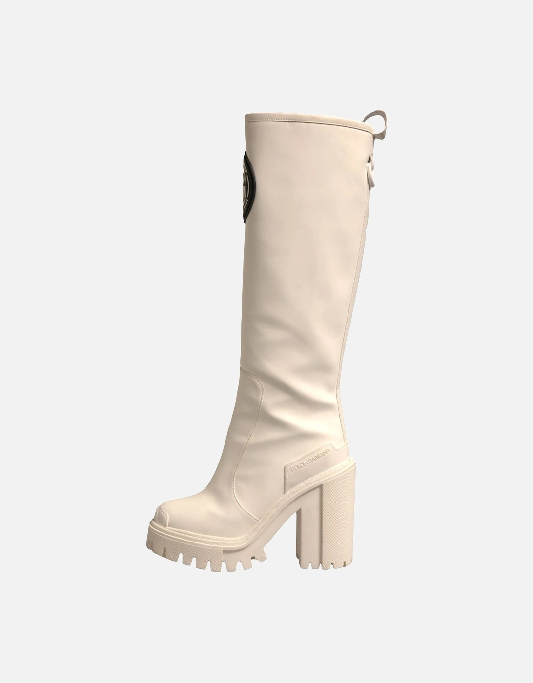 Synthetic Leather and Rubber Biker Hi Trekking Boots Women - White