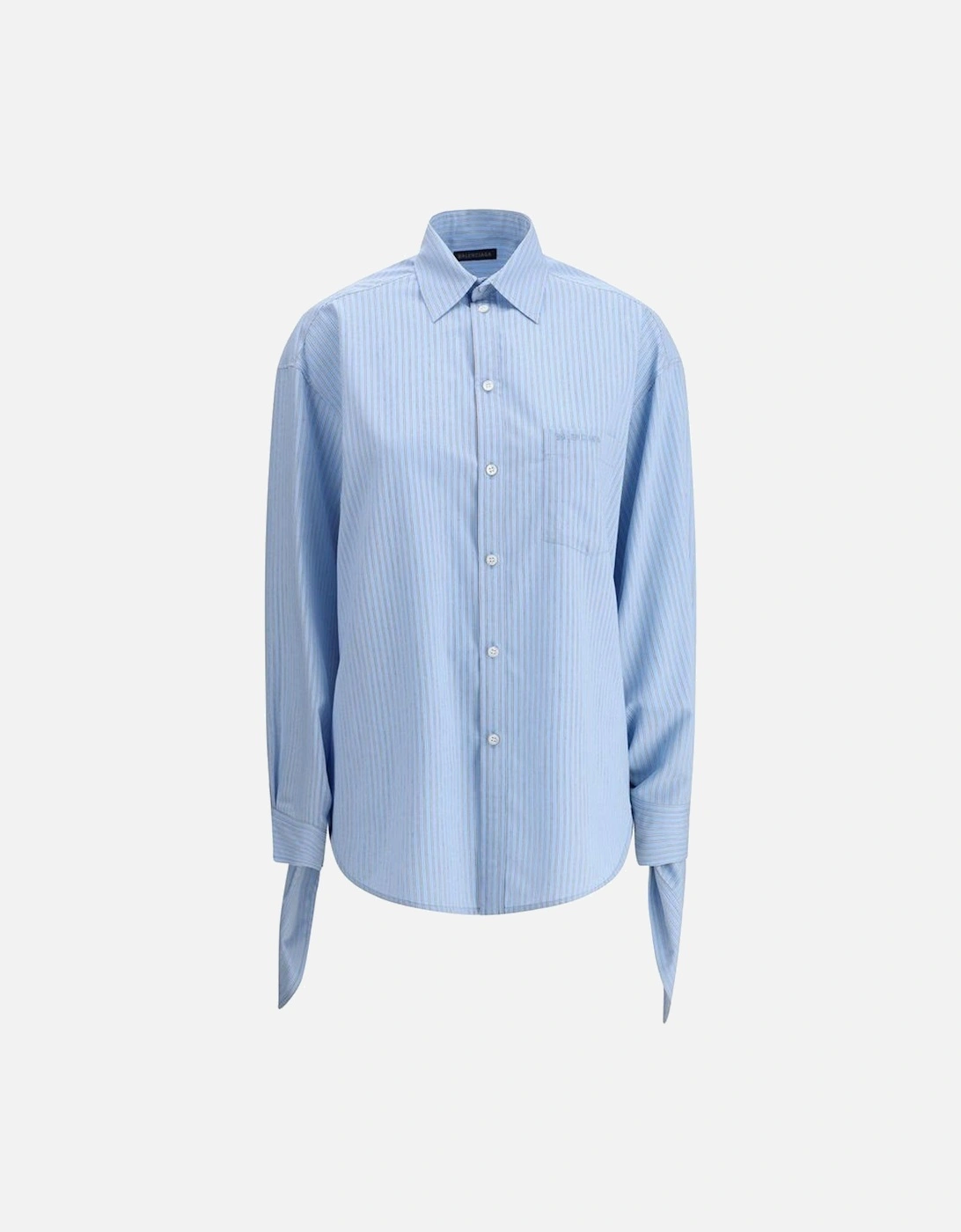 Striped Shirt with Logo Embroidery and Buttoned Cuffs Women - Light, 4 of 3