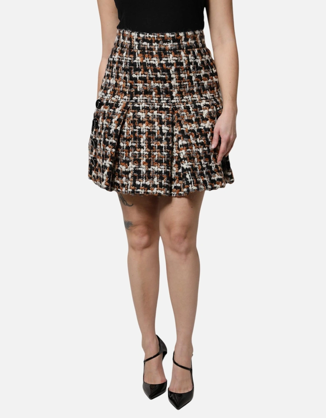 Tweed High Waist Tartan Mini Skirt Women - Multicolor, 6 of 5