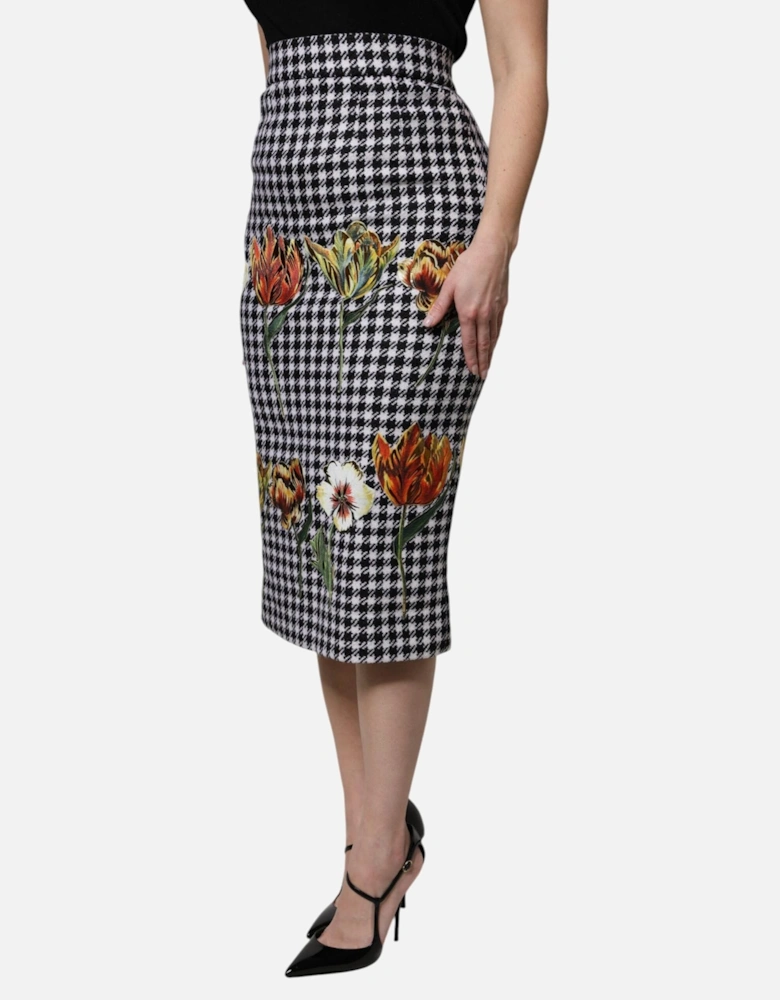 High Waist Floral Print Pencil Midi Skirt Women - Multicolor