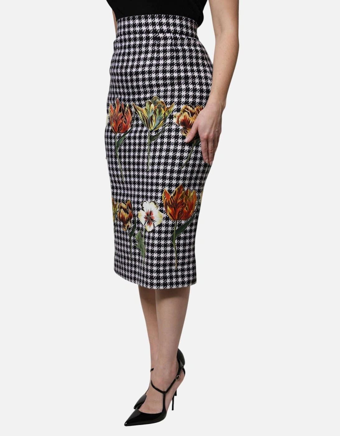 High Waist Floral Print Pencil Midi Skirt Women - Multicolor