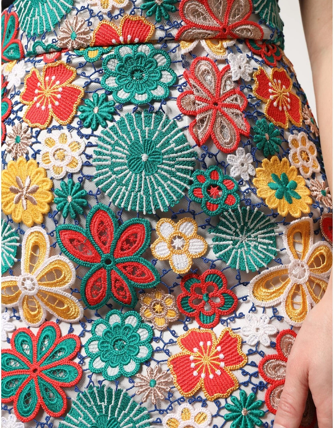 Floral Lace Mini Skirt with High Waist Women - Multicolor