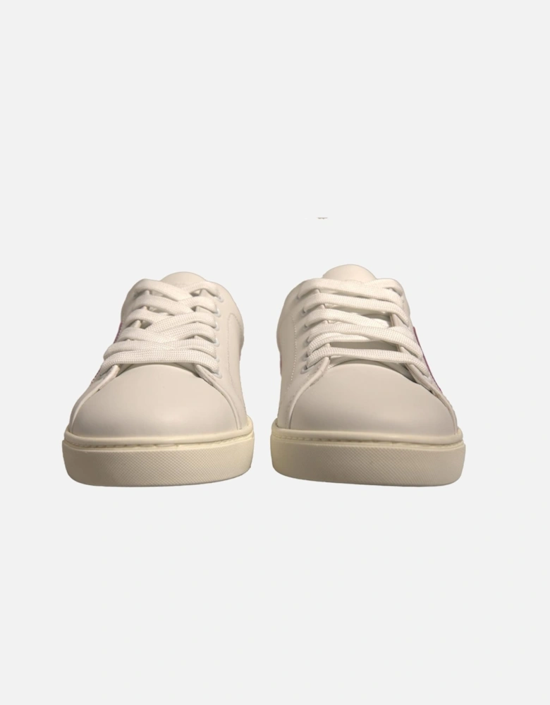 Low Top Calfskin Leather Casual Sneakers Women - White