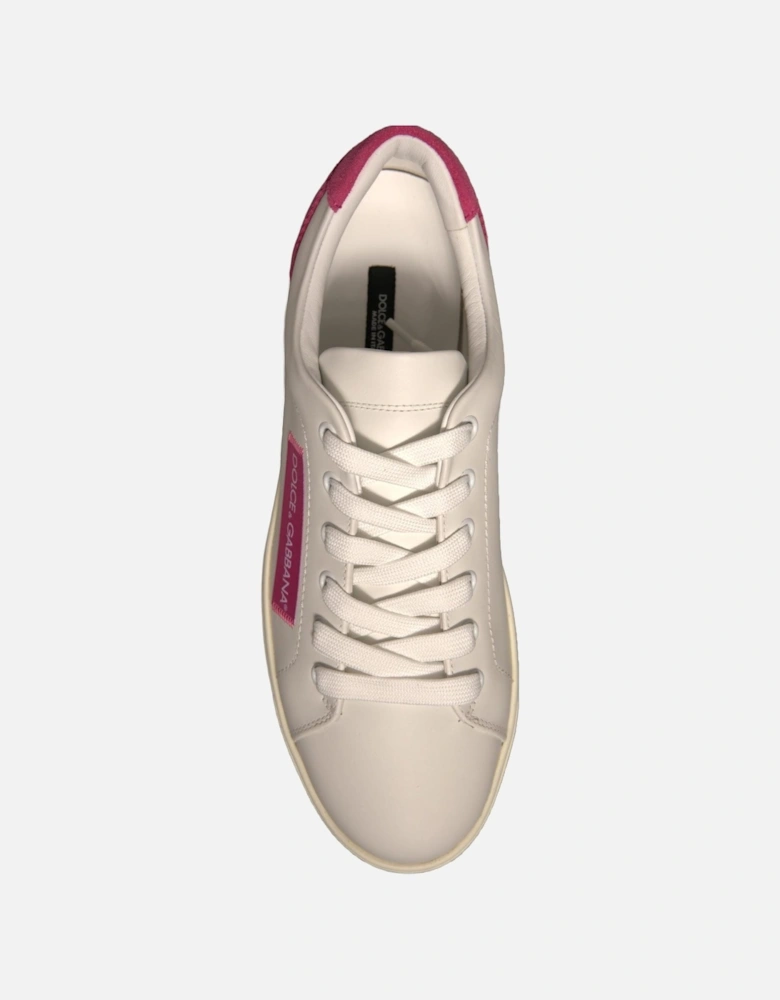 Low Top Calfskin Leather Casual Sneakers Women - White
