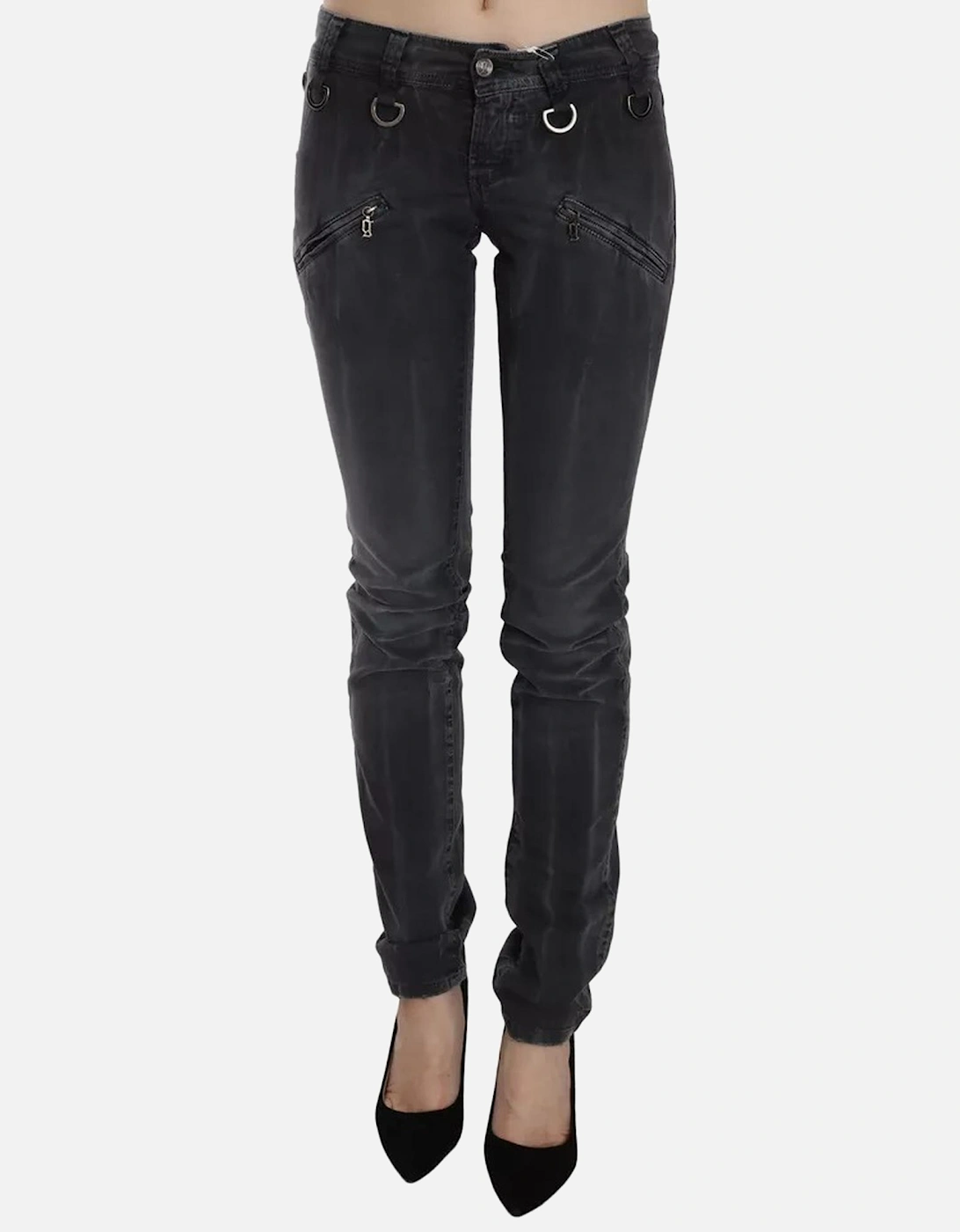 Low Waist Slim Leg Skinny Jeans Women - Gray Jeans, 6 of 5