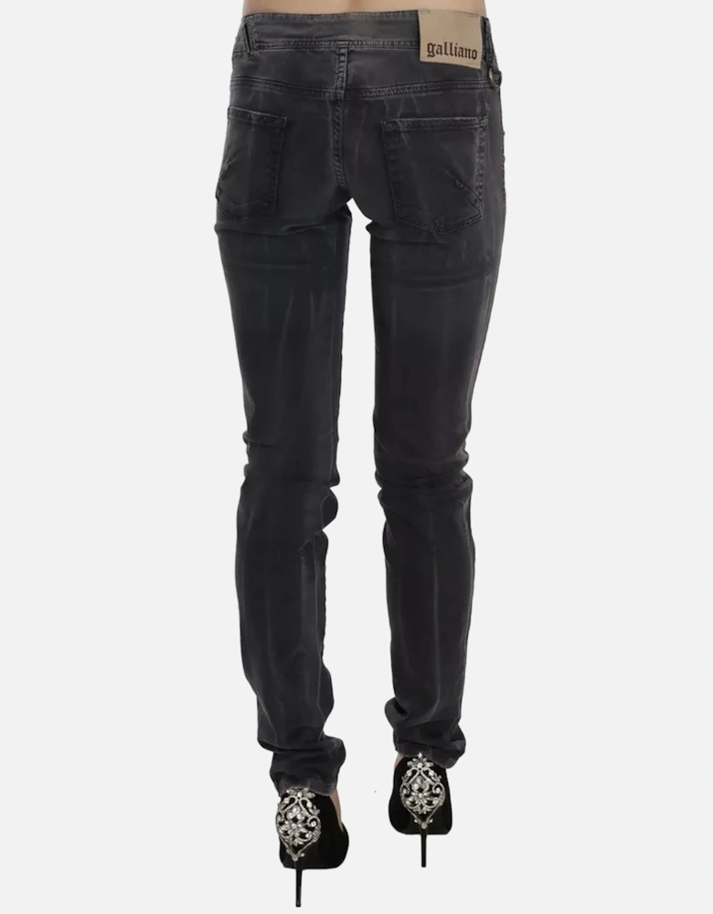 Low Waist Slim Leg Skinny Jeans Women - Gray Jeans