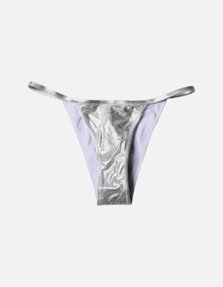 Bikini Bottom Swimwear with Logo Details Women - Silver