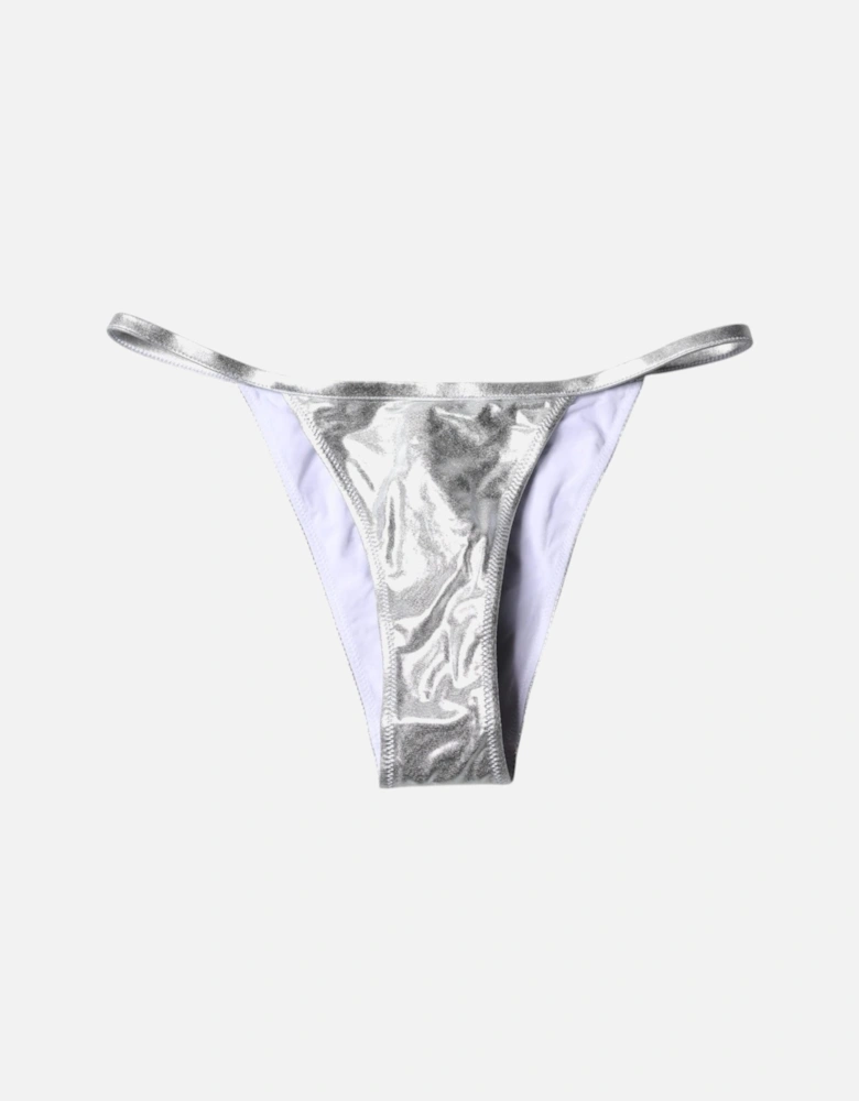 Bikini Bottom Swimwear with Logo Details Women - Silver