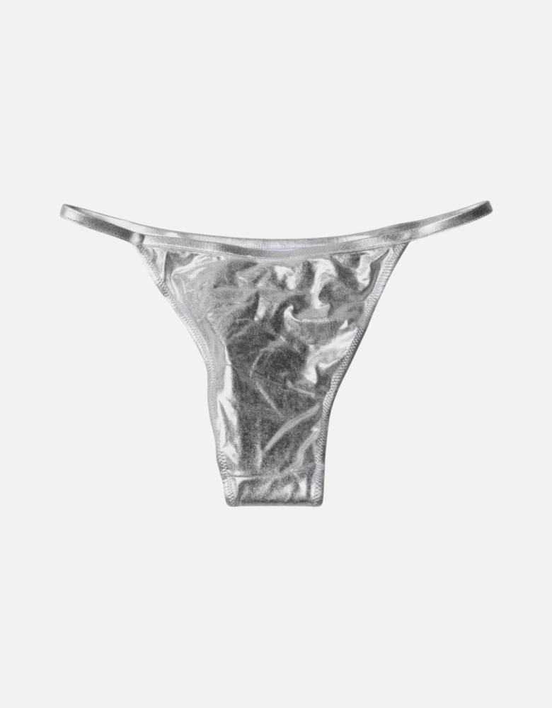 Bikini Bottom Swimwear with Logo Details Women - Silver