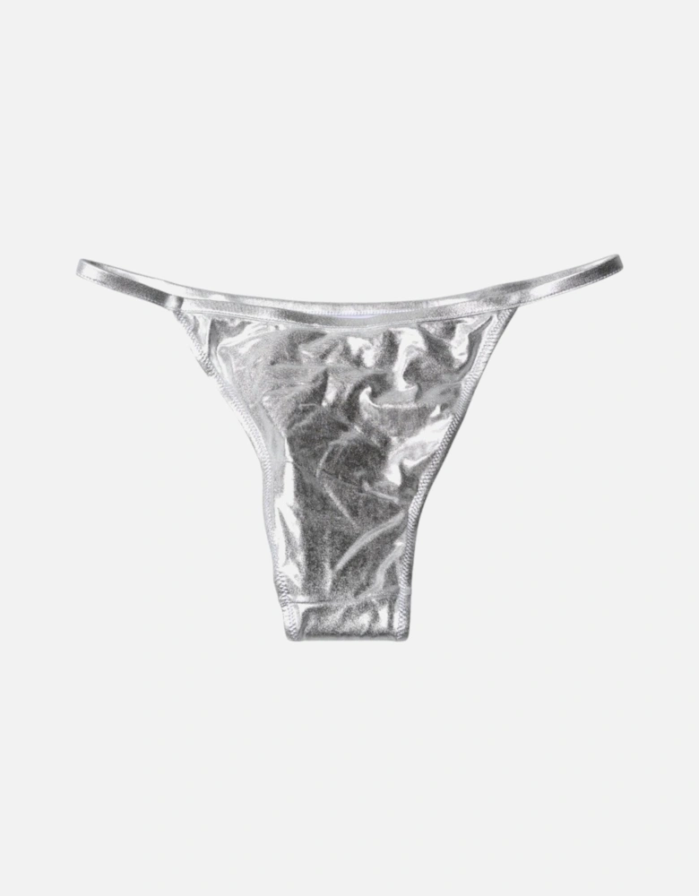 Bikini Bottom Swimwear with Logo Details Women - Silver