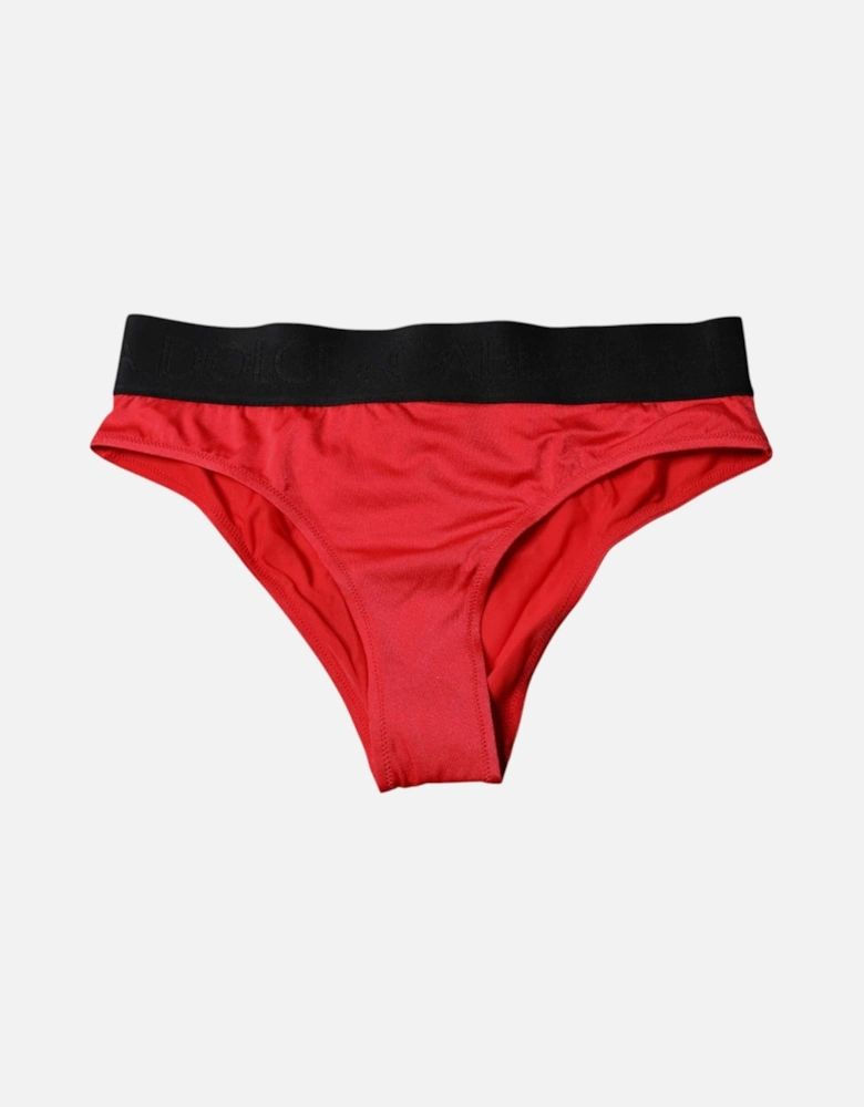 Mid Waist Panty Underwear Women - Black And Red