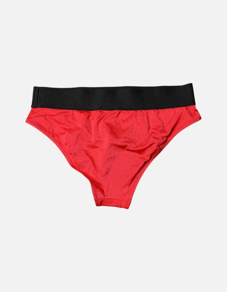 Mid Waist Panty Underwear Women - Black And Red