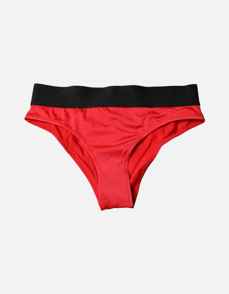 Mid Waist Panty Underwear Women - Black And Red