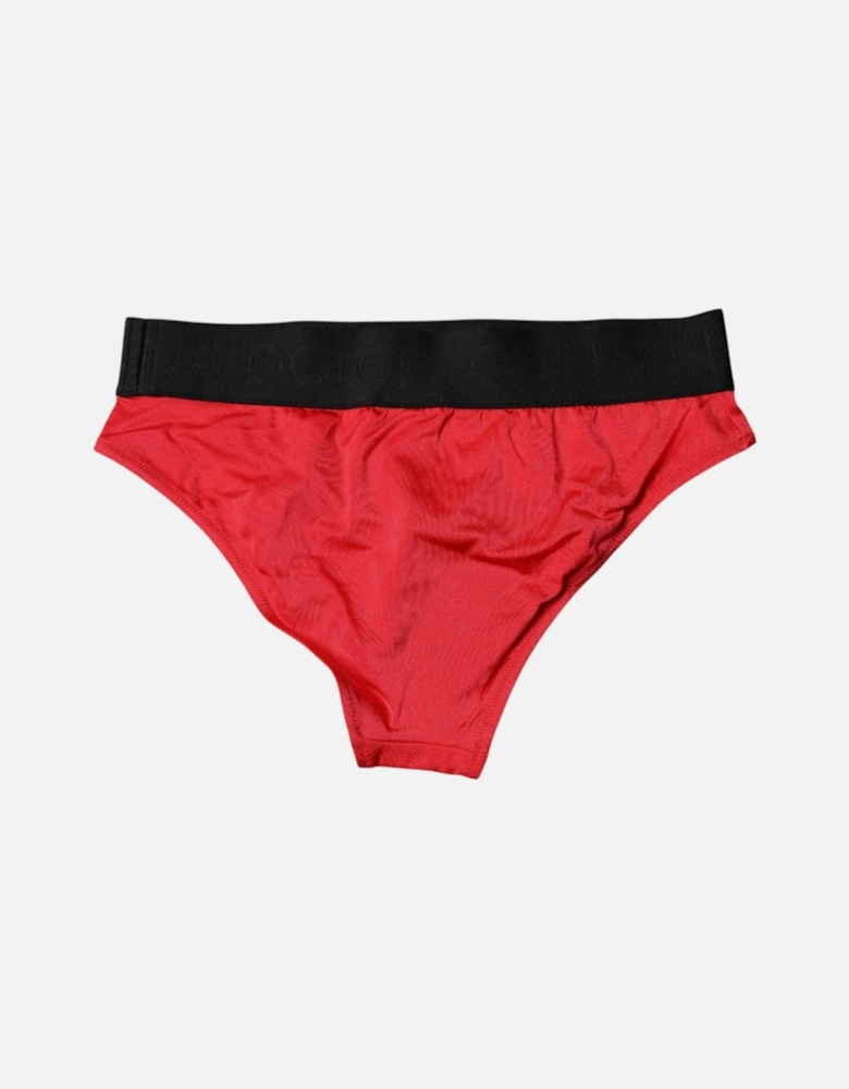 Mid Waist Panty Underwear Women - Black And Red