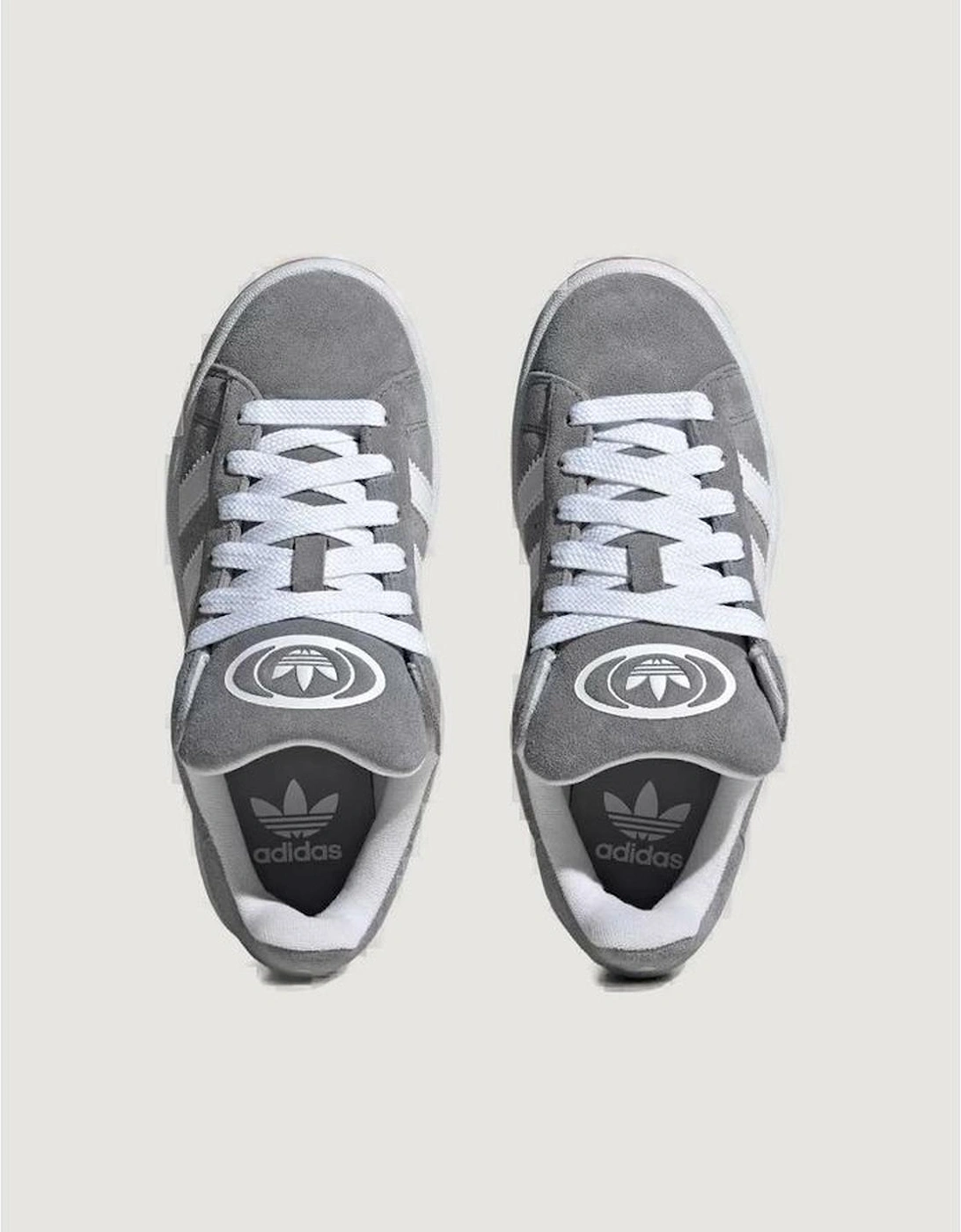 Womens Leather Sneakers with 4cm Heel - Gray