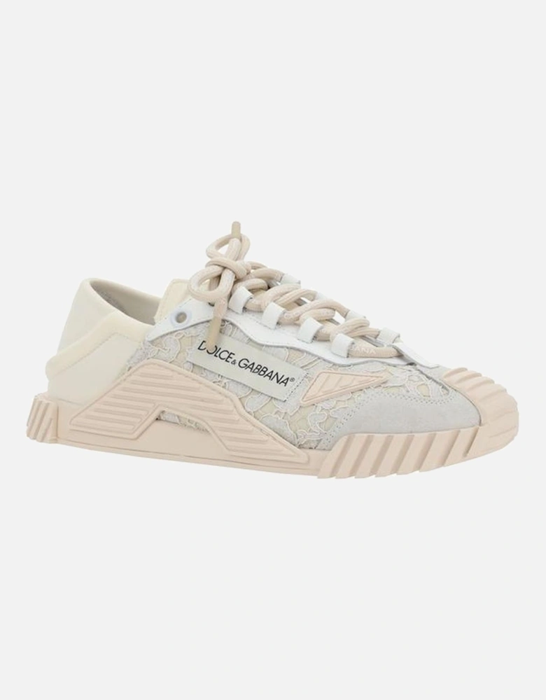 Textured Sole Lace-Up Sneakers Women - Cream