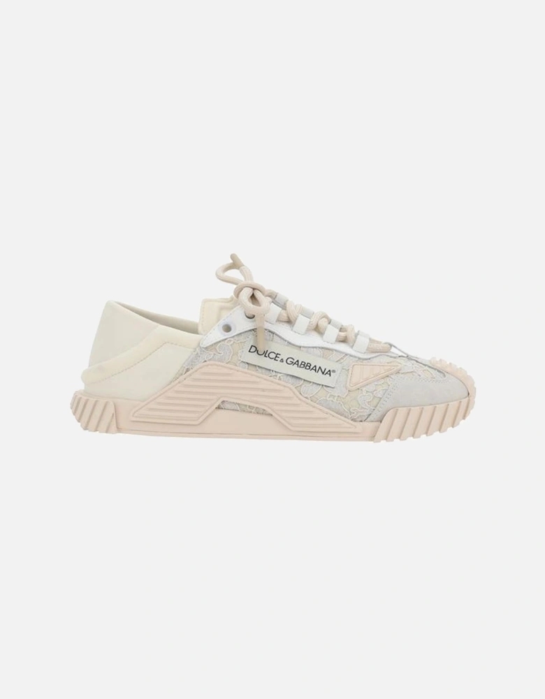 Textured Sole Lace-Up Sneakers Women - Cream