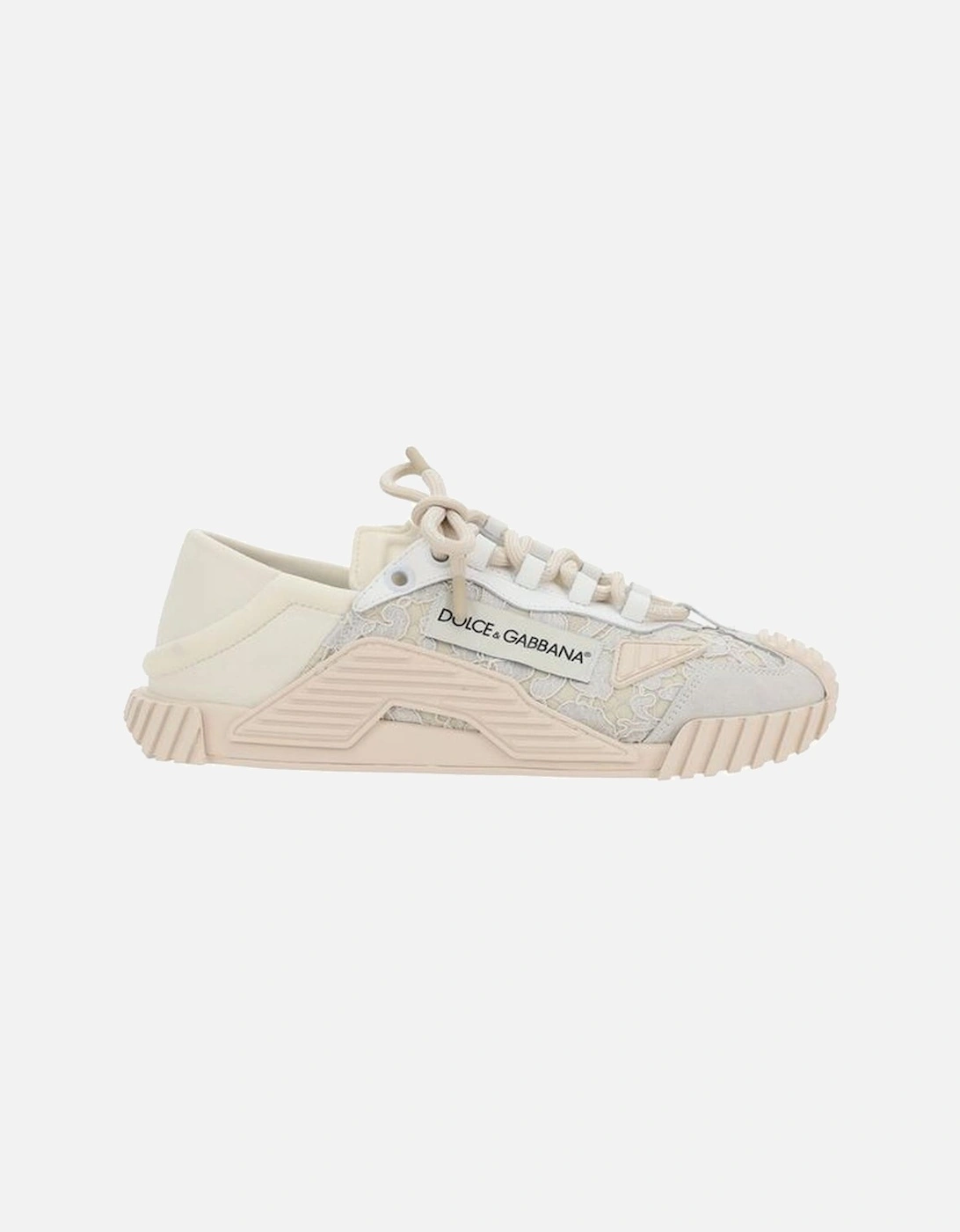 Textured Sole Lace-Up Sneakers Women - Cream, 7 of 6