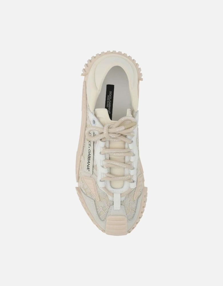 Textured Sole Lace-Up Sneakers Women - Cream