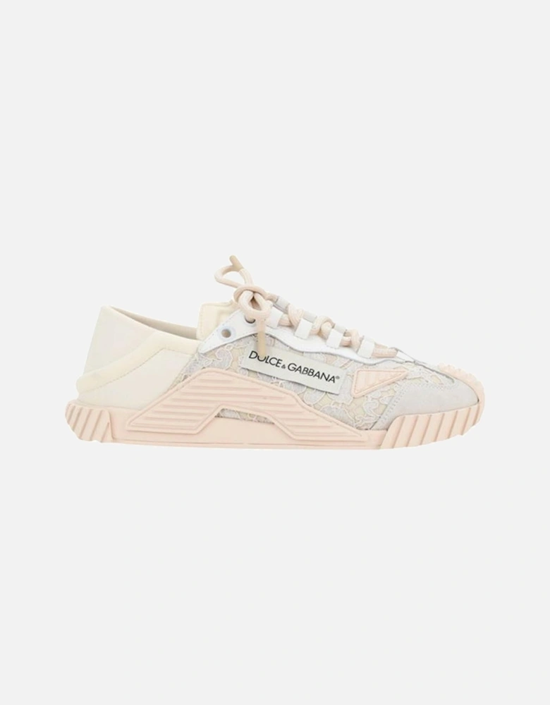Textured Sole Lace-Up Sneakers Women - Cream