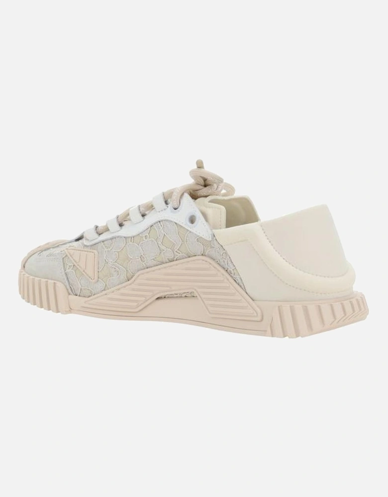 Textured Sole Lace-Up Sneakers Women - Cream
