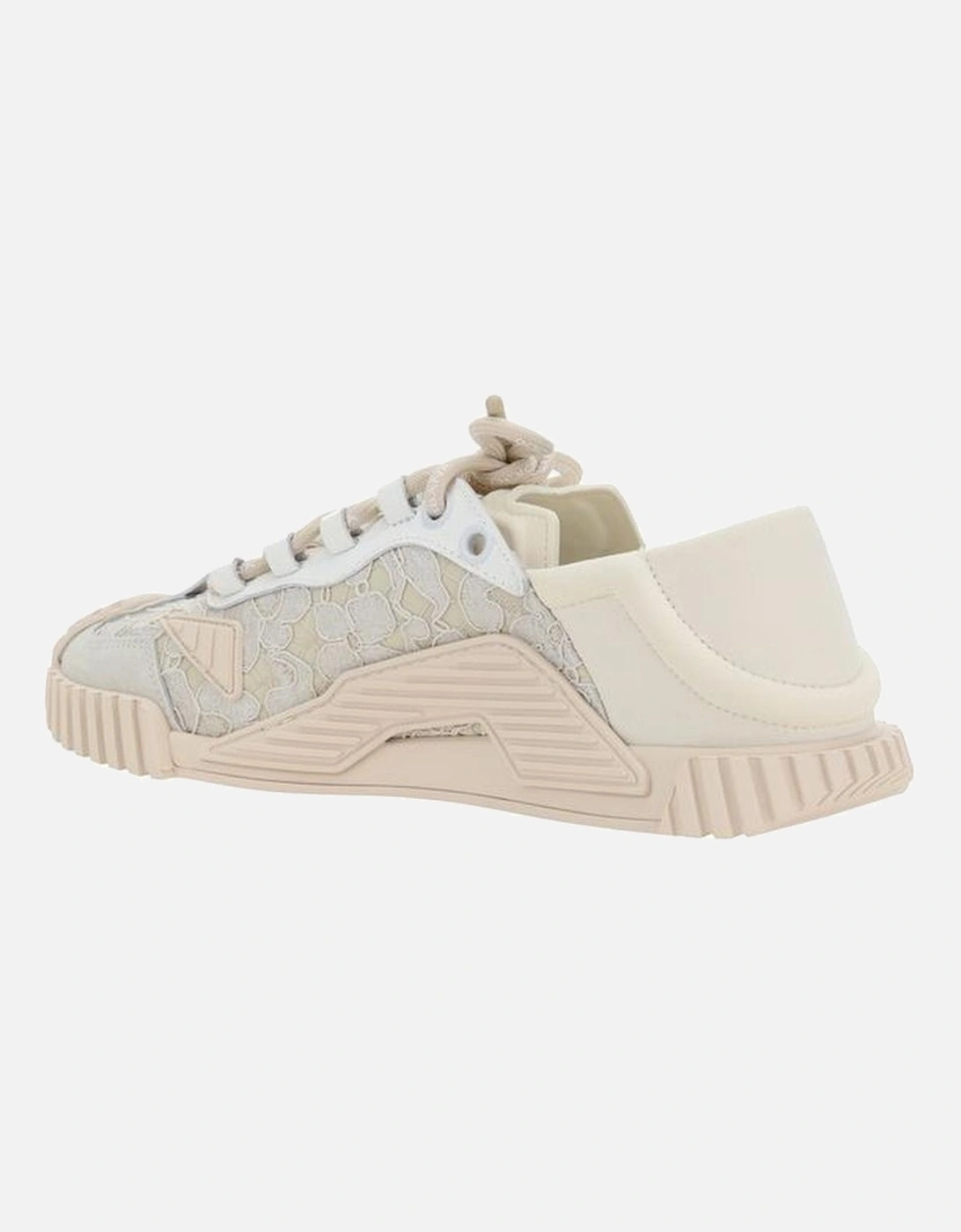 Textured Sole Lace-Up Sneakers Women - Cream