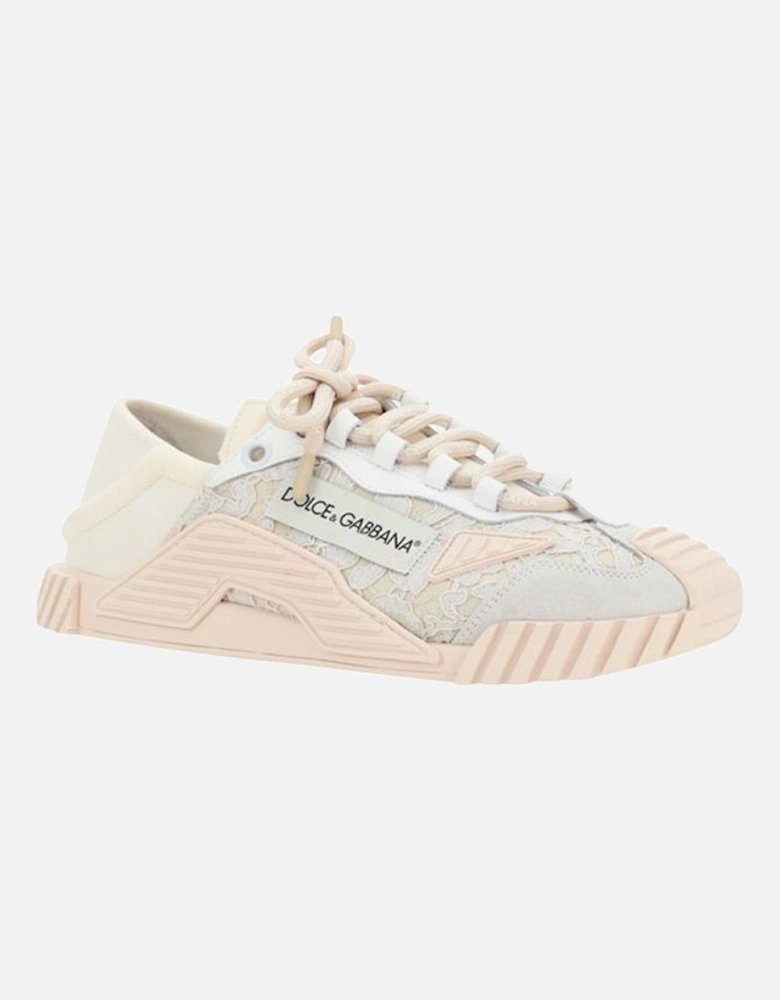 Textured Sole Lace-Up Sneakers Women - Cream