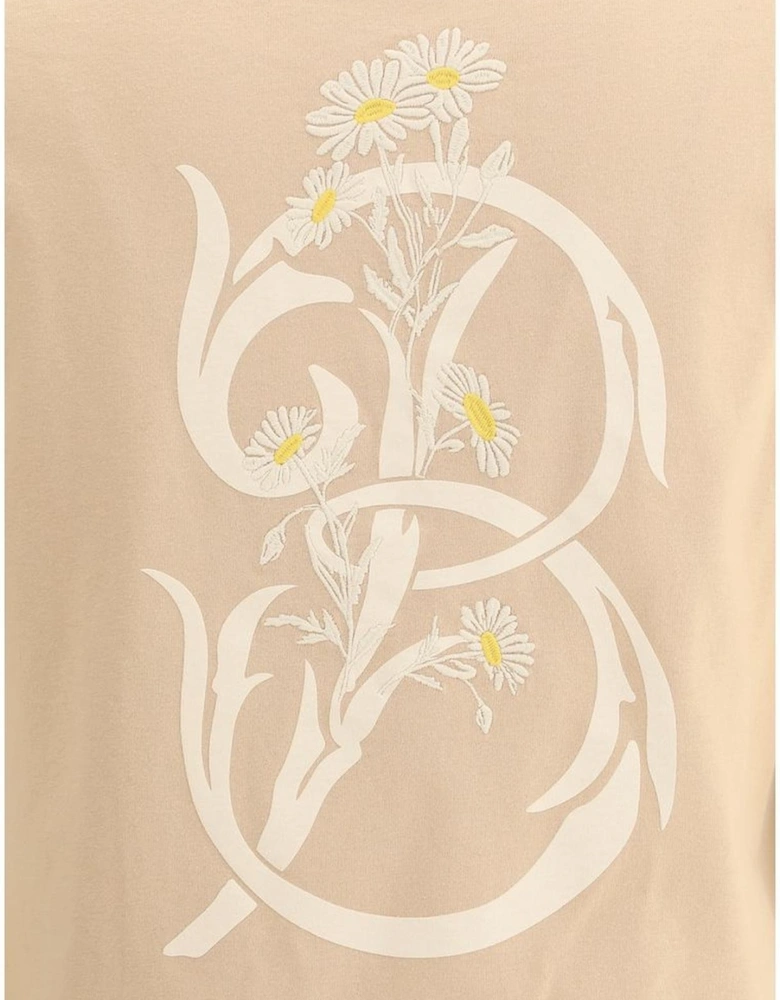 Floral Logo Embroidered Cotton T-Shirt Women - Multicolor