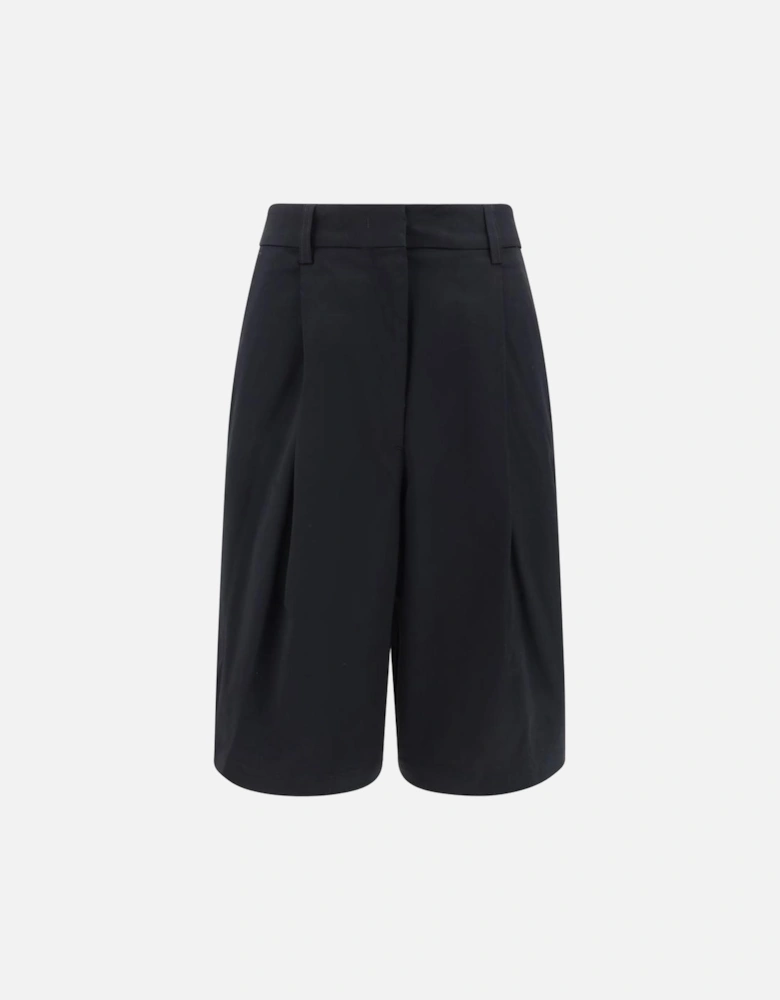 High-Waisted Knee-Length Bermuda Shorts Women - Black