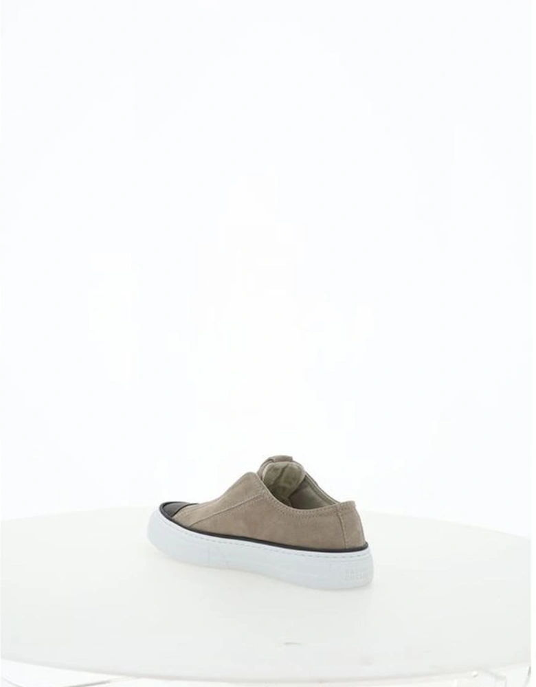 Leather Slip-On Sneakers with Jewel Embellishments Women - Brown