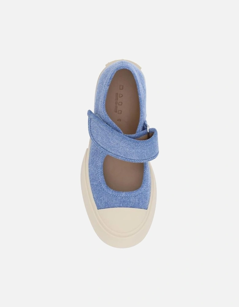 Mary Jane Denim Strap Sneakers Women - Light Blue