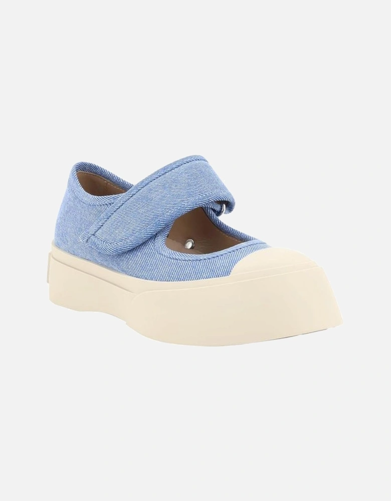 Mary Jane Denim Strap Sneakers Women - Light Blue
