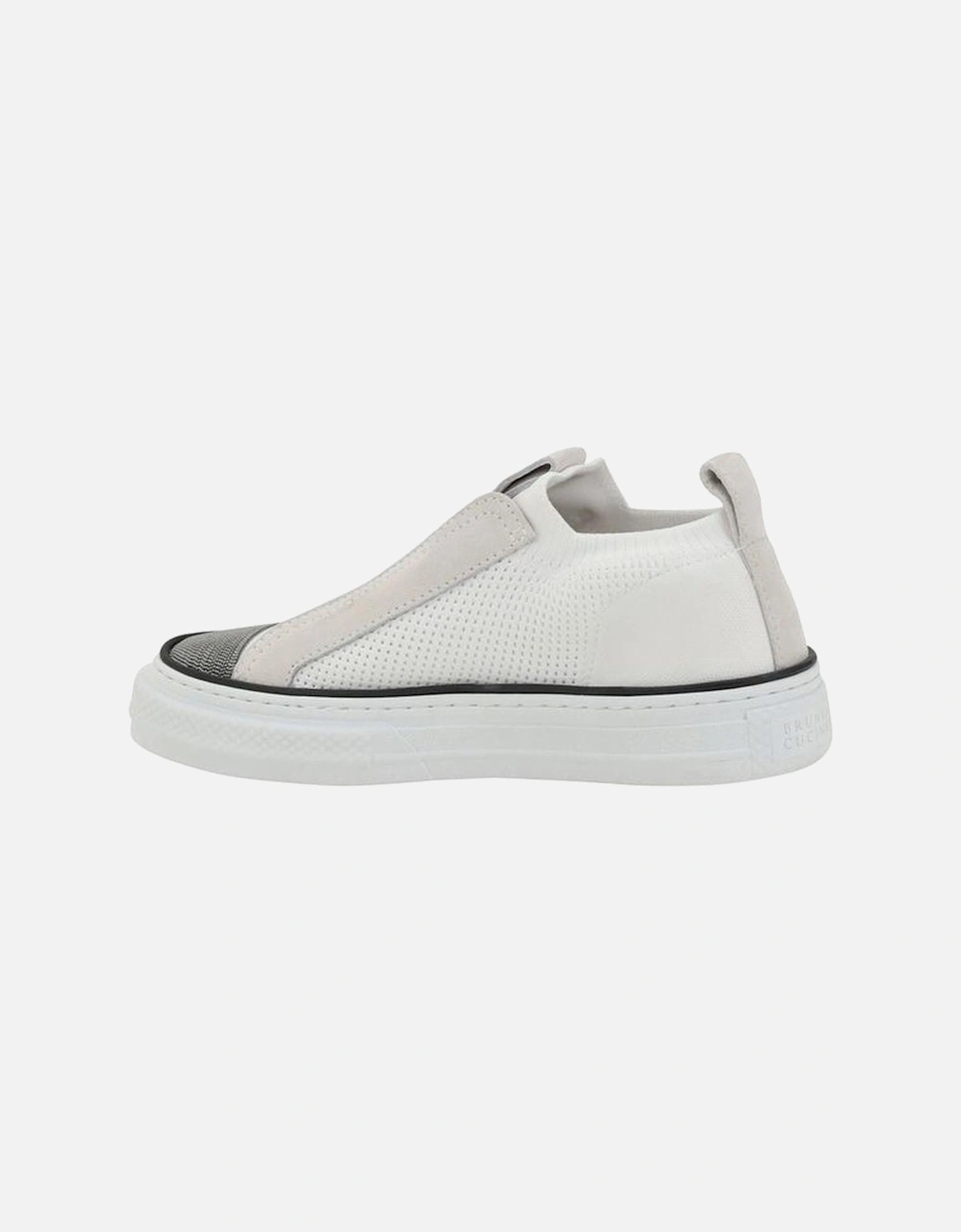 Elegant Jewel Embellished Round Toe Sneakers Women - White