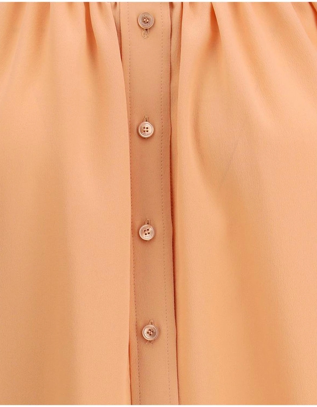 Silk Shirt with Rounded Neckline and Button Closure Women - Multicolor
