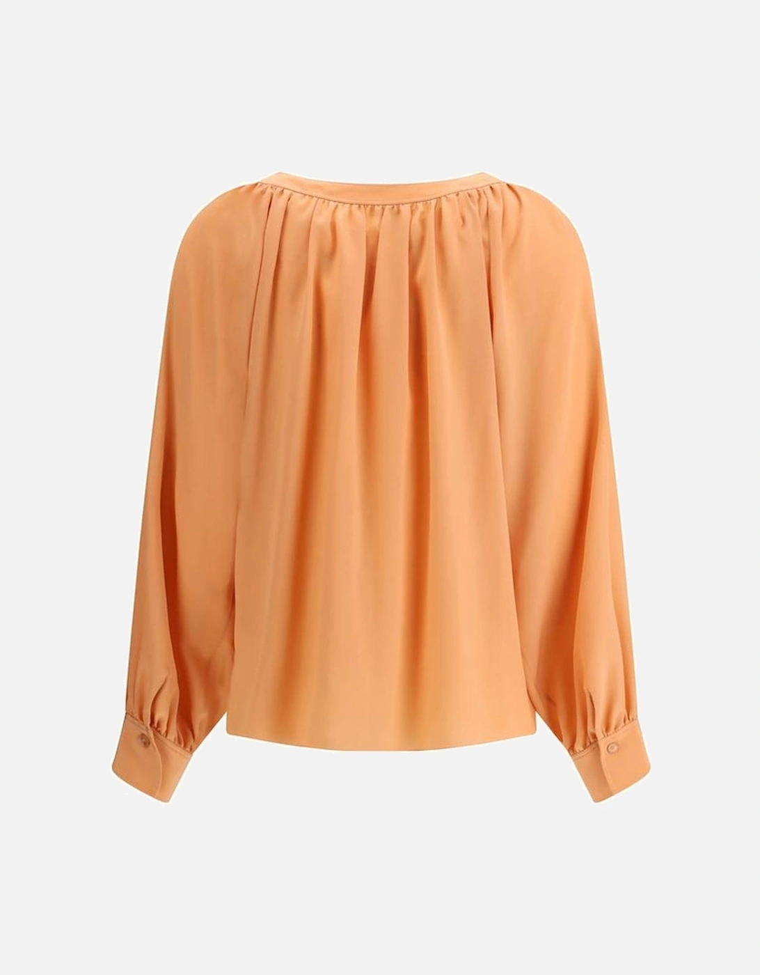 Silk Shirt with Rounded Neckline and Button Closure Women - Multicolor